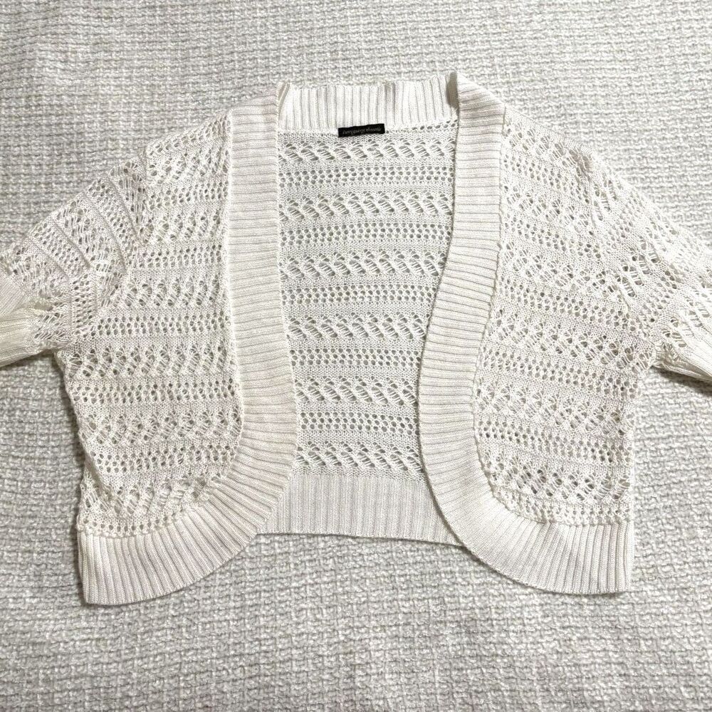 Intriguing Threads Cream Open Knit Boho Crochet C… - image 6